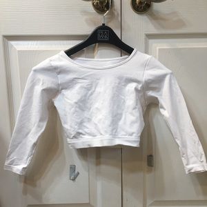White long sleeve crop top